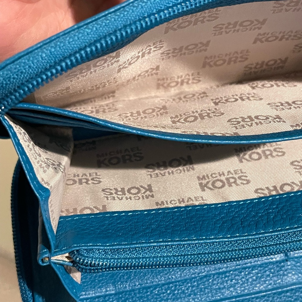 Michael Kors Blue Leather Wallet - Picture 4 of 7